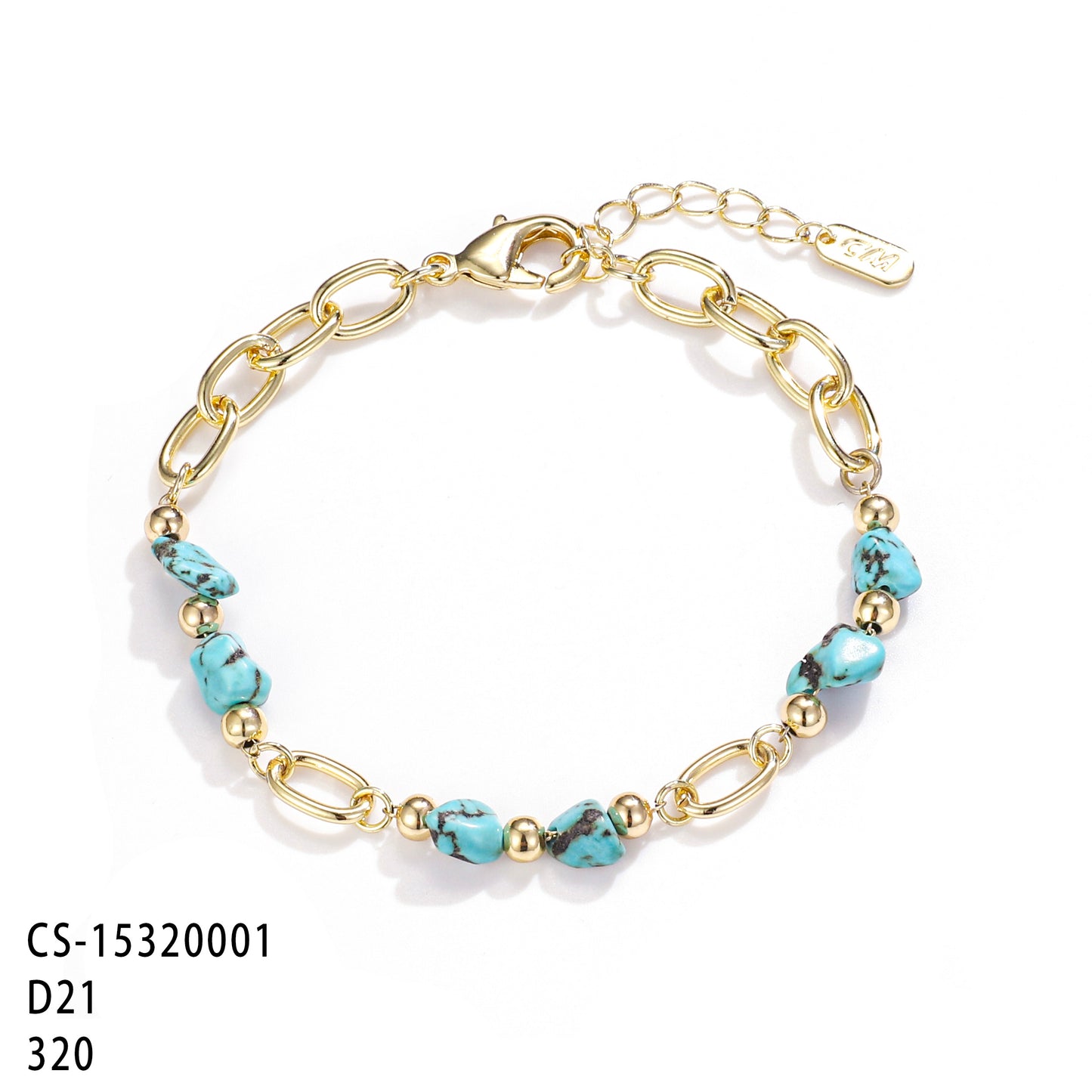 PinkFancy Jewelry 14K Gold-plated copper Beaded Turquoise wholesale bracelet