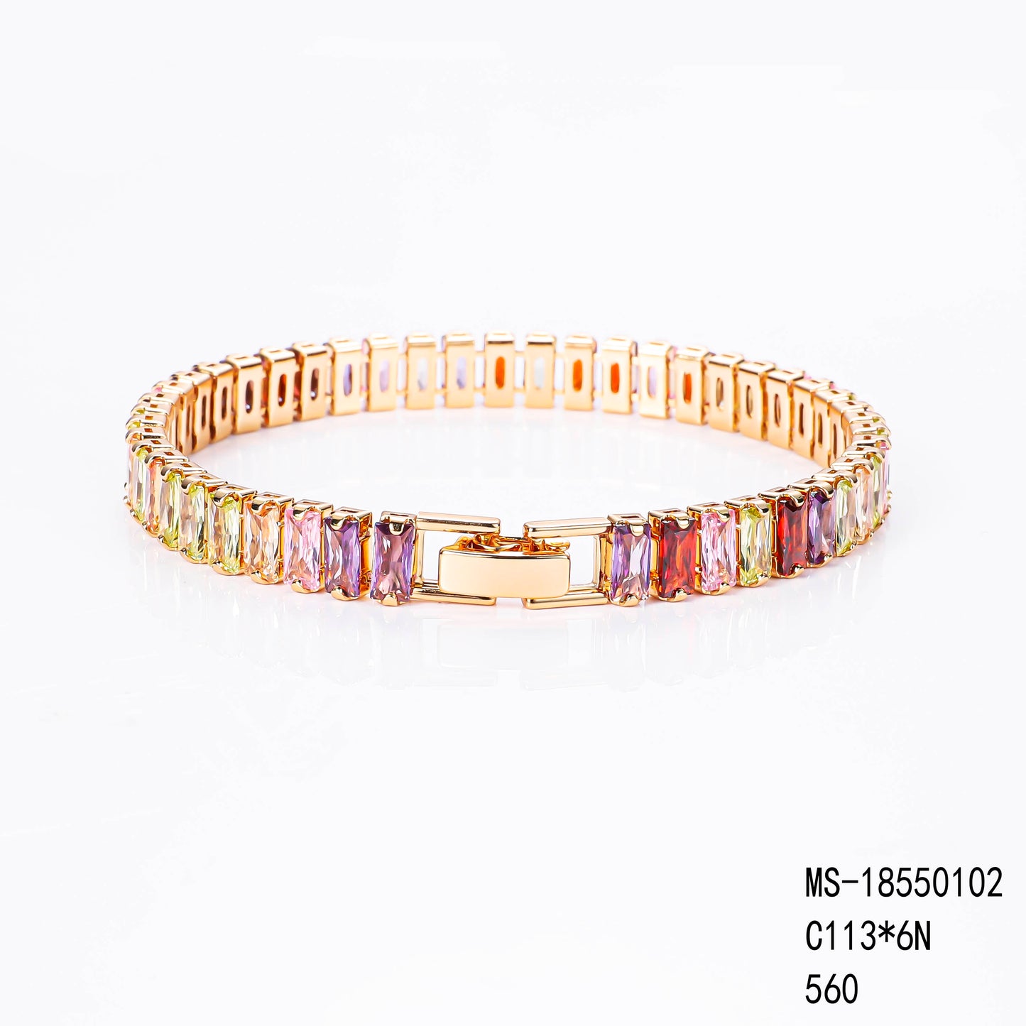 PinkFancy Jewelry 18K Gold-plated copper color cubic zirconia setting wholesale bracelet