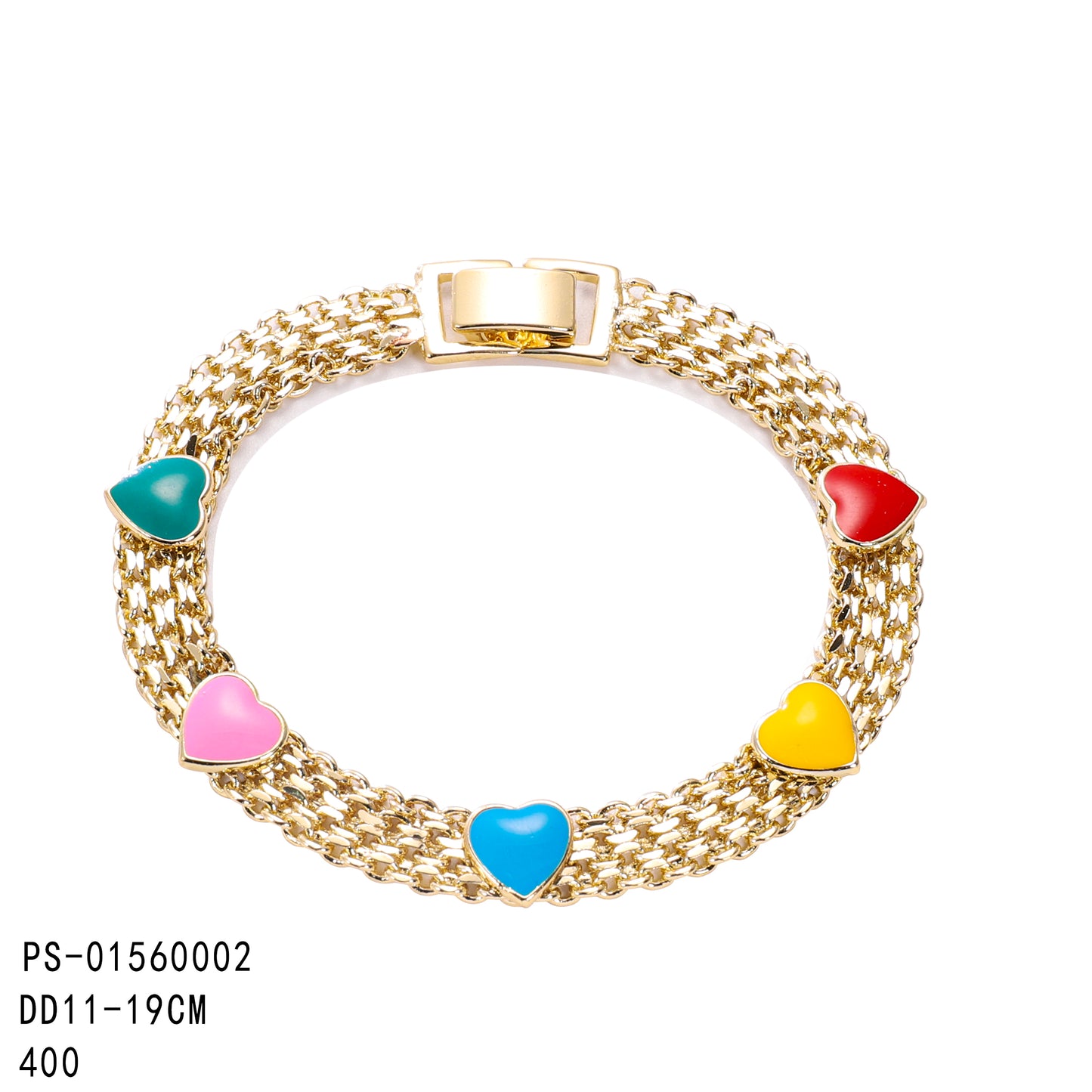 PinkFancy Jewelry 14K Gold-plated copper Heart-shaped elephant butterfly Evil Eyes wholesale bracelet