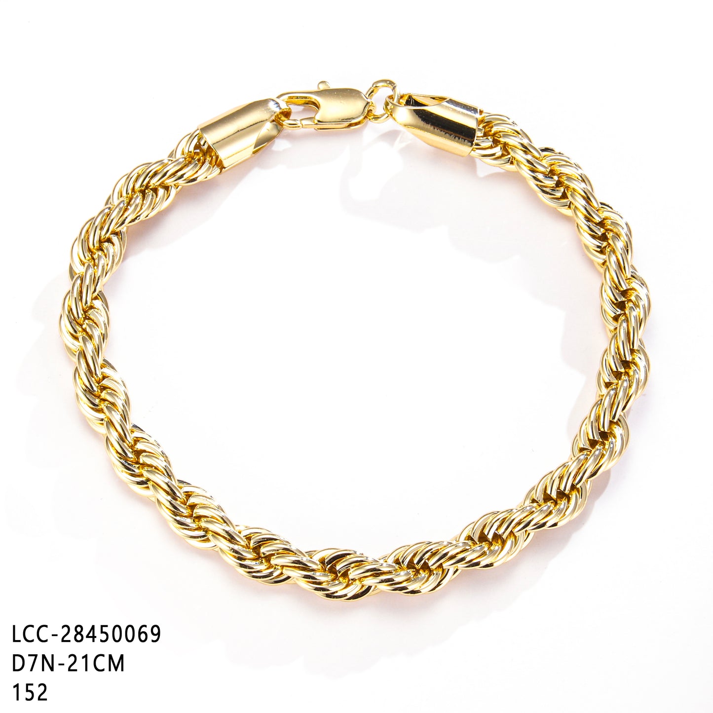 PinkFancy Jewelry 14K Gold-plated copper Rope Chain wholesale bracelet