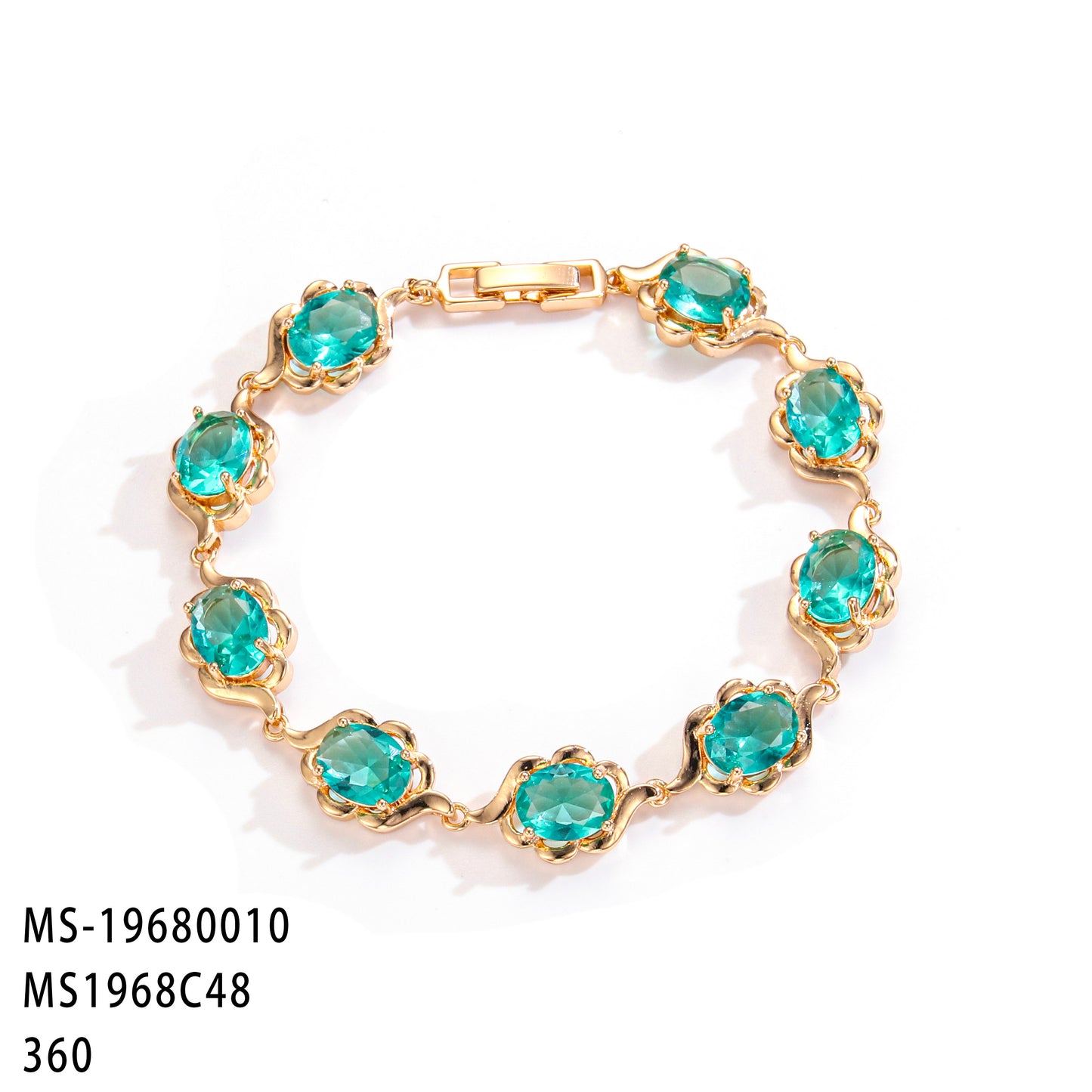 PinkFancy Jewelry 18K Gold-plated copper cubic zirconia setting wholesale bracelet