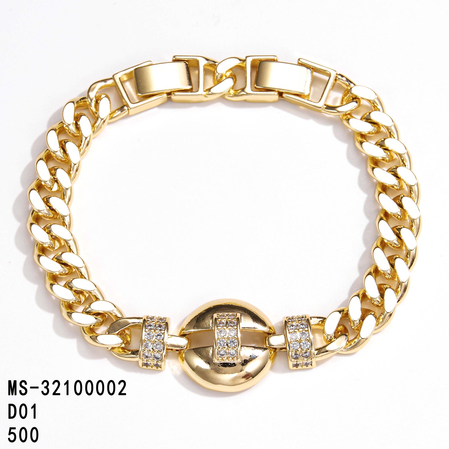 PinkFancy Jewelry 14K Gold-plated copper cubic zirconia setting Miami Cuba Chain wholesale