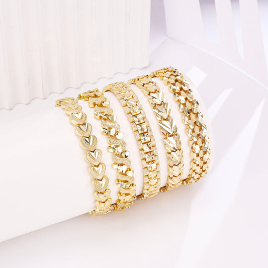PinkFancy Jewelry 14K Gold-plated copper polymorphic punk wholesale bracelet