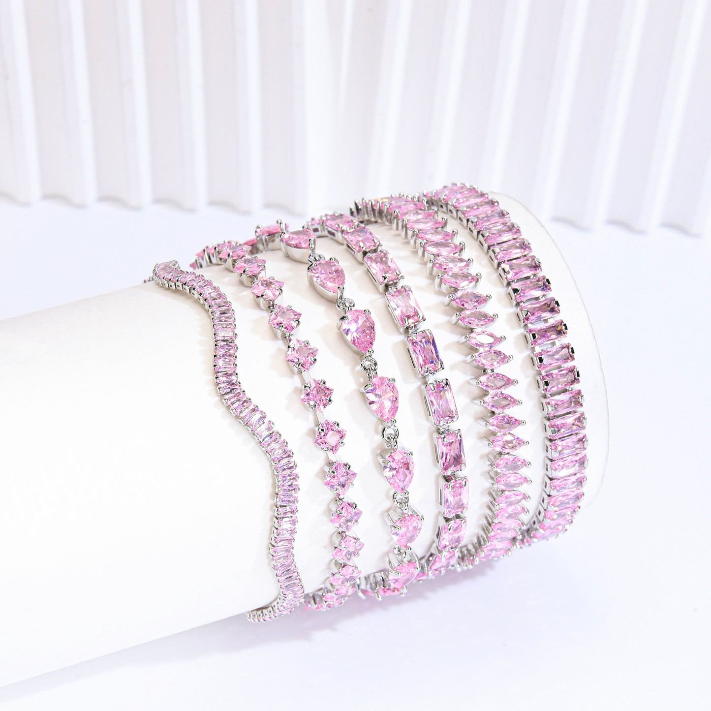 PinkFancy Jewelry platinum silver-plated copper Tennis wholesale bracelet