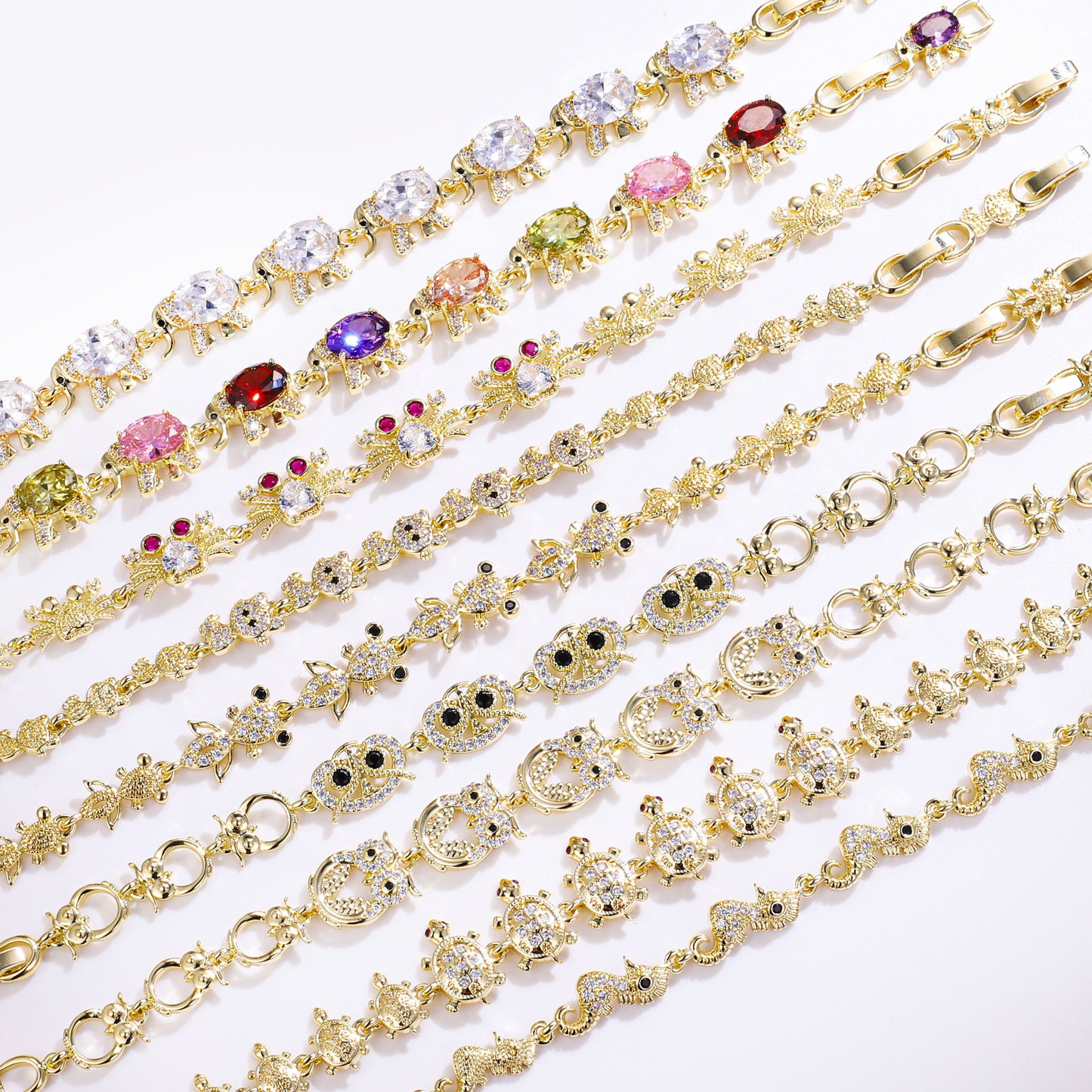 PinkFancy Jewelry 14K Gold-plated copper cubic zirconia setting Animal Series wholesale bracelet