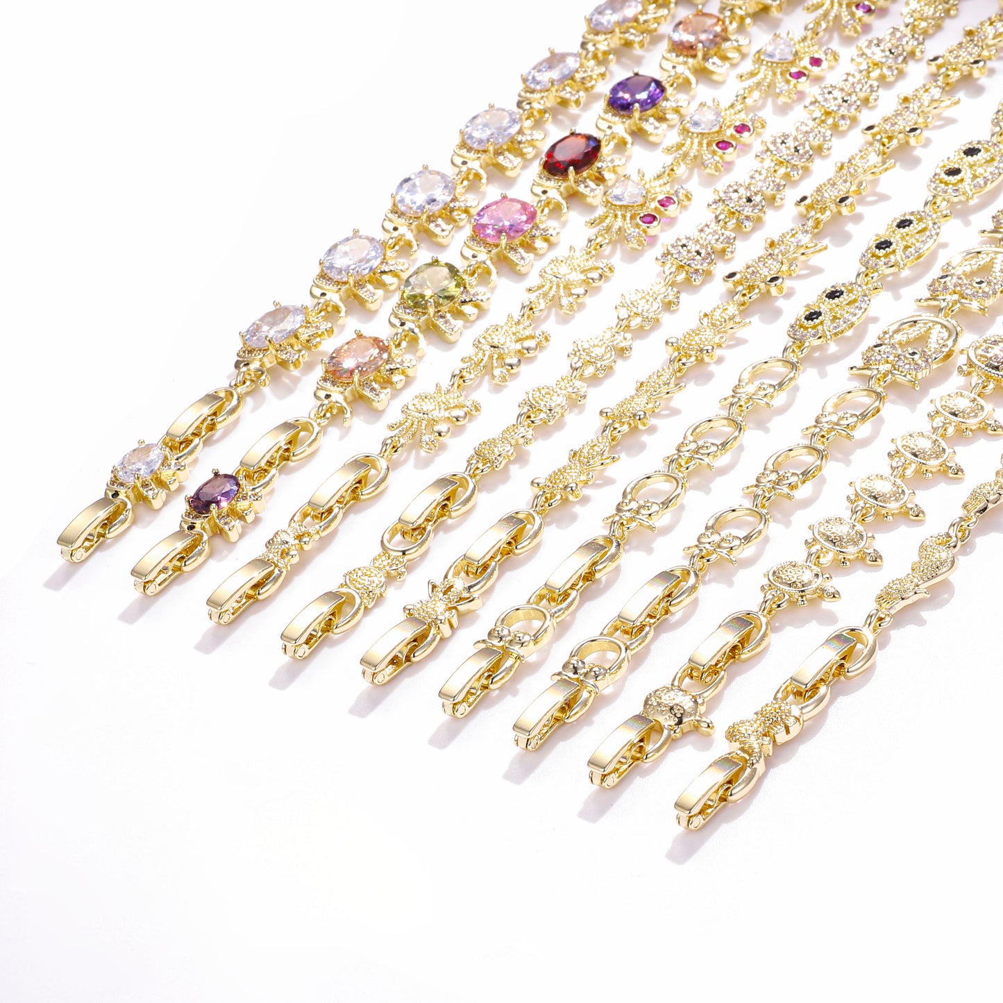 PinkFancy Jewelry 14K Gold-plated copper cubic zirconia setting Animal Series wholesale bracelet