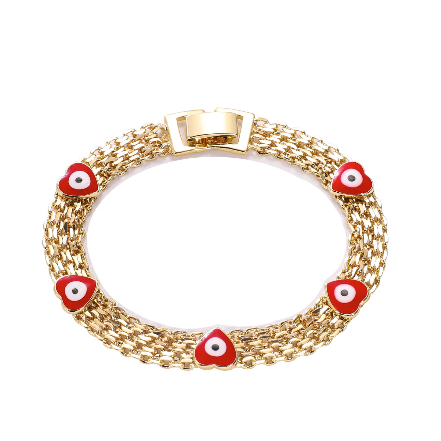 PinkFancy Jewelry 14K Gold-plated copper Heart-shaped elephant butterfly Evil Eyes wholesale bracelet