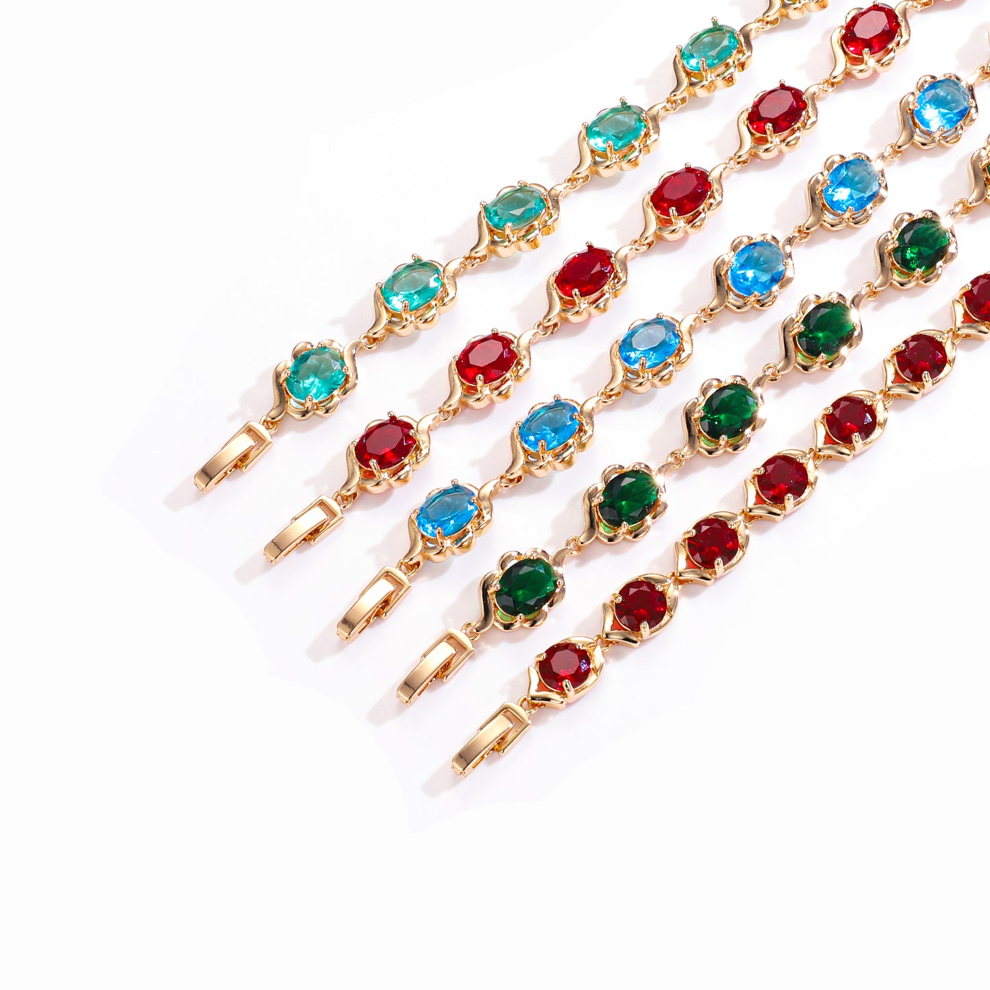 PinkFancy Jewelry 18K Gold-plated copper cubic zirconia setting wholesale bracelet