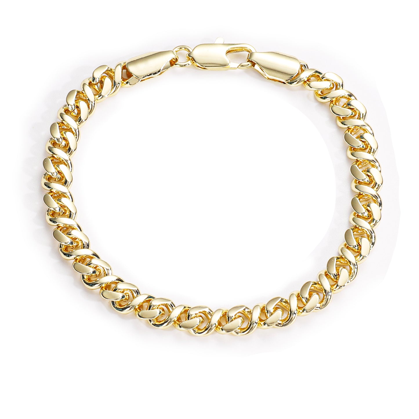 Pink Fancy Jewelry 14K Gold-plated copper cubic zirconia setting Wholesale bracelets