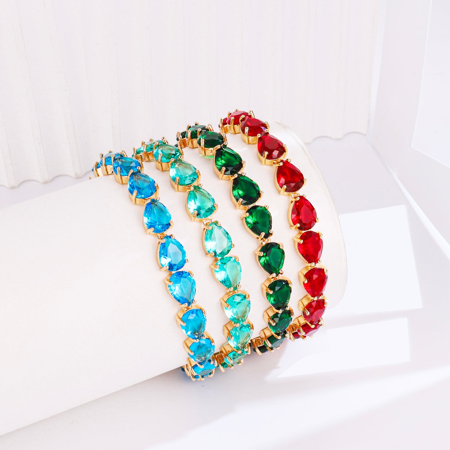 PinkFancy Jewelry 18K Gold-plated copper cubic zirconia setting wholesale bracelet