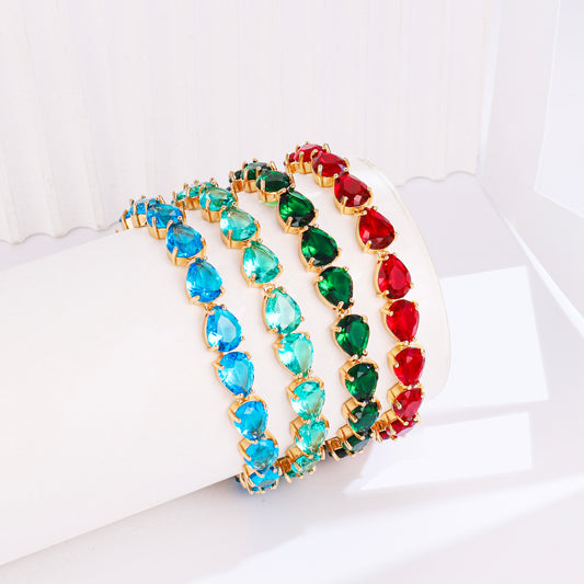 PinkFancy Jewelry 18K Gold-plated copper cubic zirconia setting wholesale bracelet