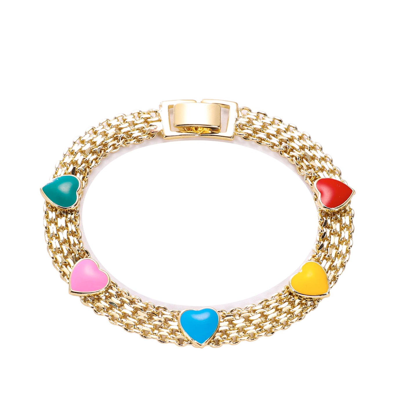 PinkFancy Jewelry 14K Gold-plated copper Heart-shaped elephant butterfly Evil Eyes wholesale bracelet
