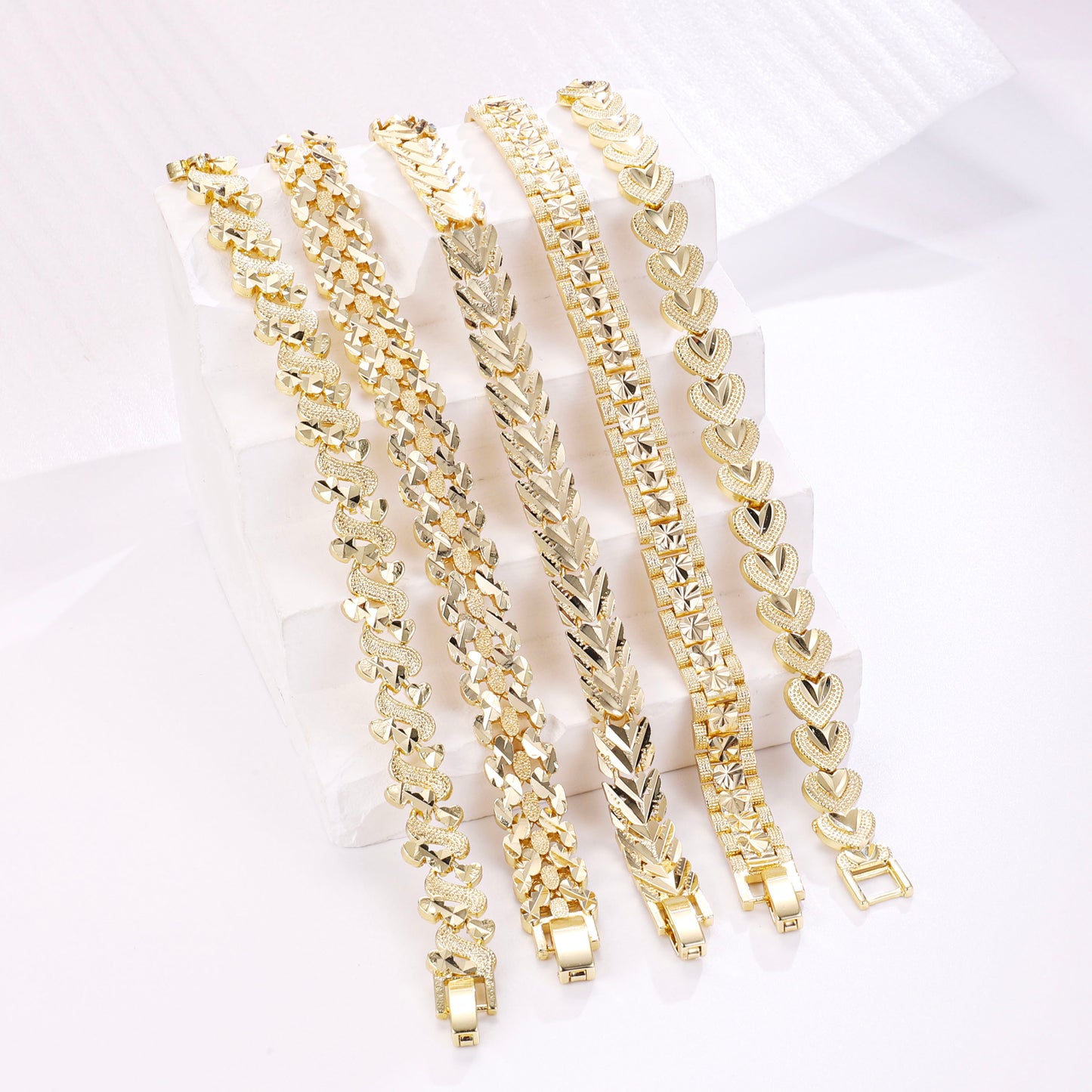 PinkFancy Jewelry 14K Gold-plated copper polymorphic punk wholesale bracelet