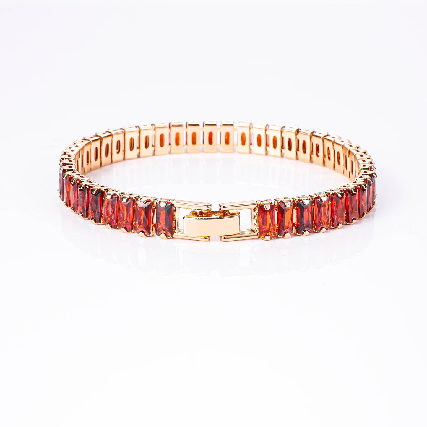 PinkFancy Jewelry 18K Gold-plated copper color cubic zirconia setting wholesale bracelet