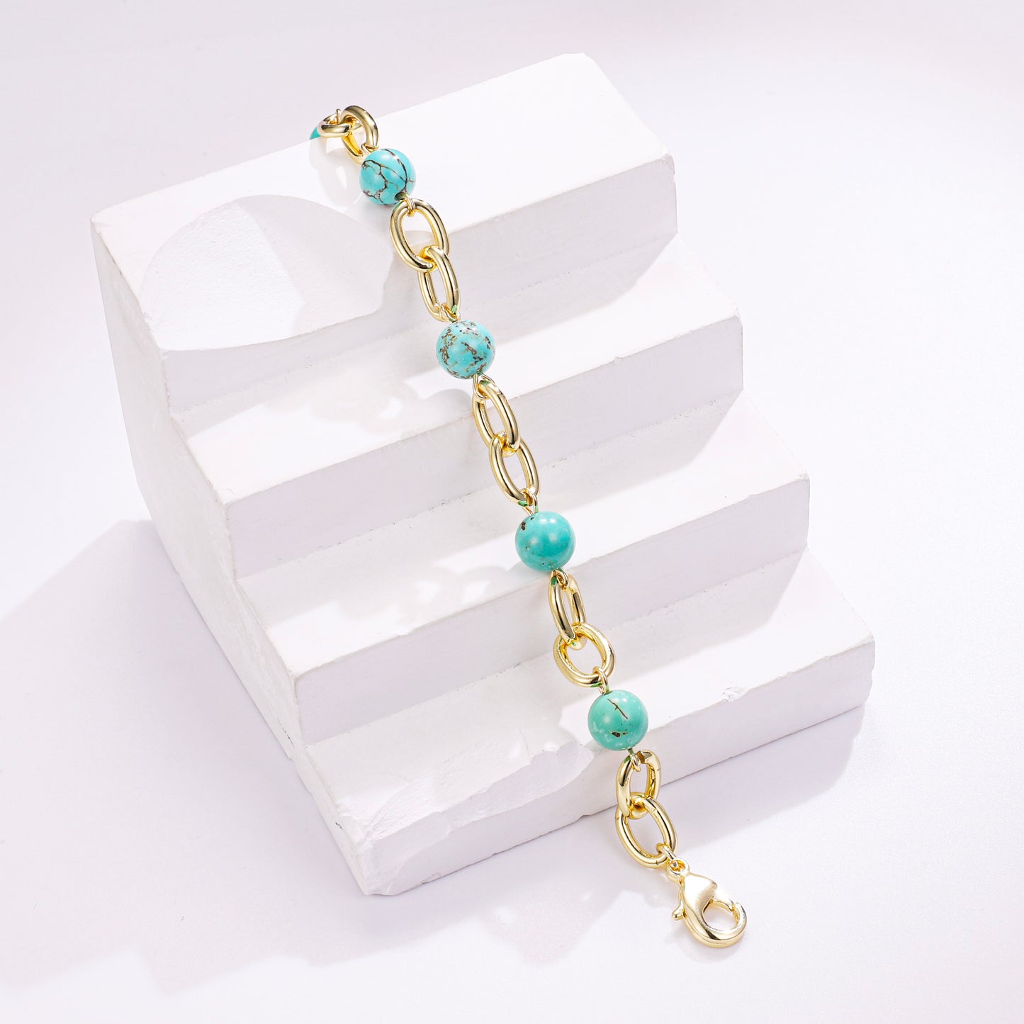 PinkFancy Jewelry 14K Gold-plated copper Beaded Turquoise wholesale bracelet
