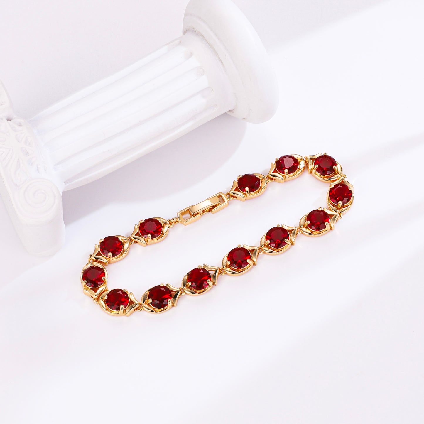 PinkFancy Jewelry 18K Gold-plated copper cubic zirconia setting wholesale bracelet