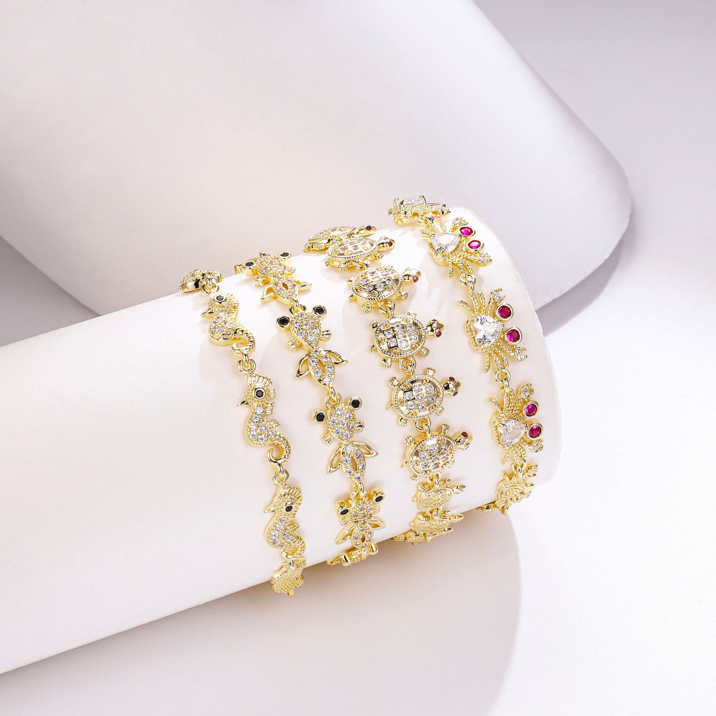 PinkFancy Jewelry 14K Gold-plated copper cubic zirconia setting Animal Series wholesale bracelet