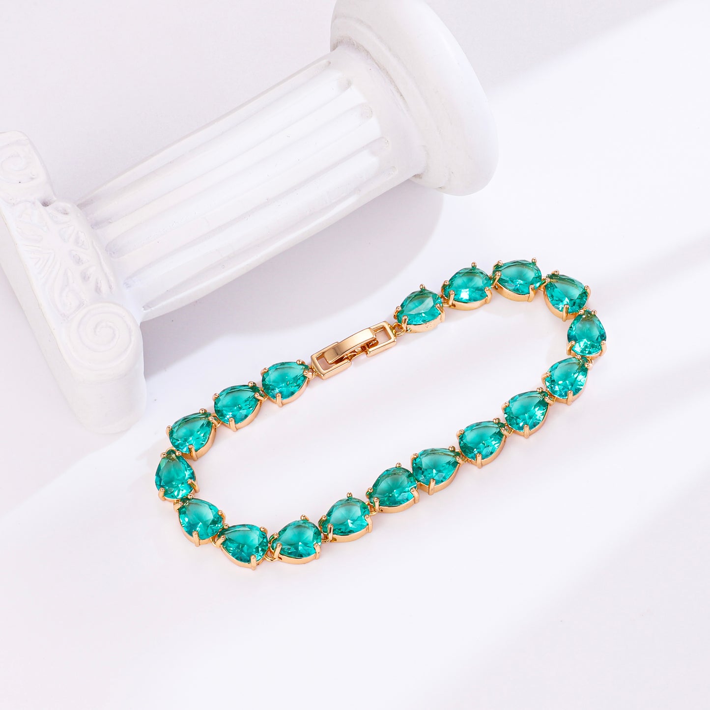 PinkFancy Jewelry 18K Gold-plated copper cubic zirconia setting wholesale bracelet