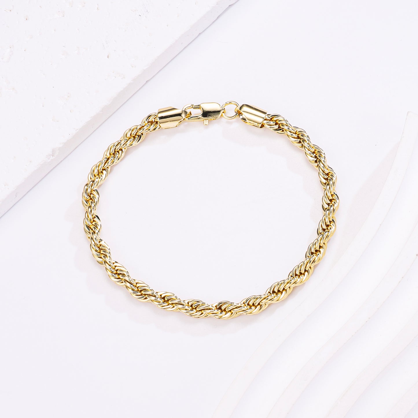 PinkFancy Jewelry 14K Gold-plated copper Rope Chain wholesale bracelet