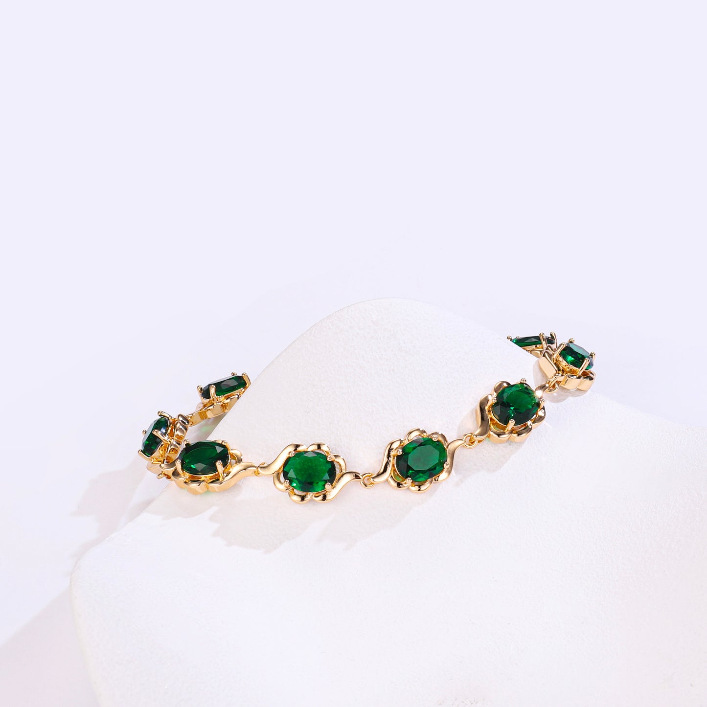 PinkFancy Jewelry 18K Gold-plated copper cubic zirconia setting wholesale bracelet