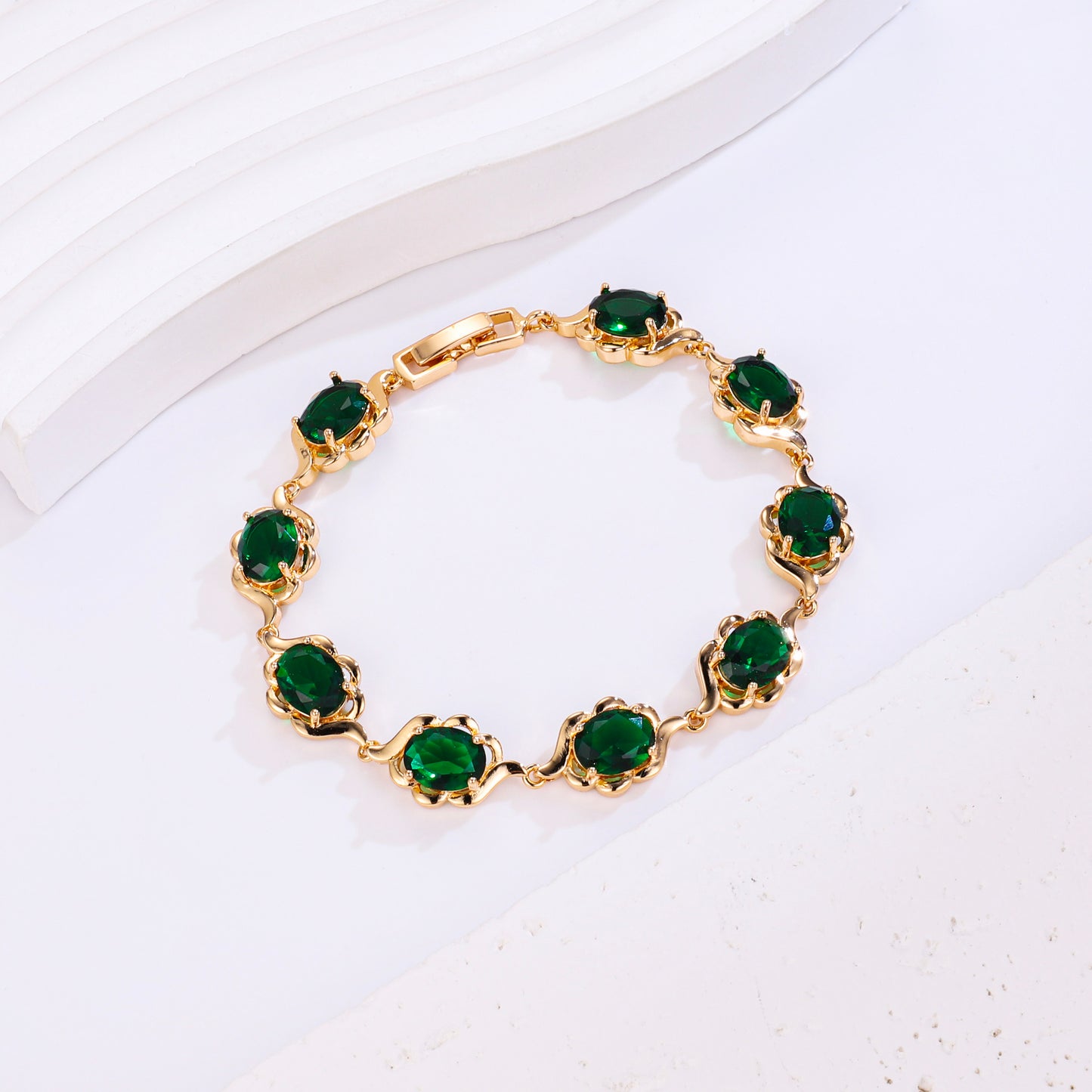 PinkFancy Jewelry 18K Gold-plated copper cubic zirconia setting wholesale bracelet