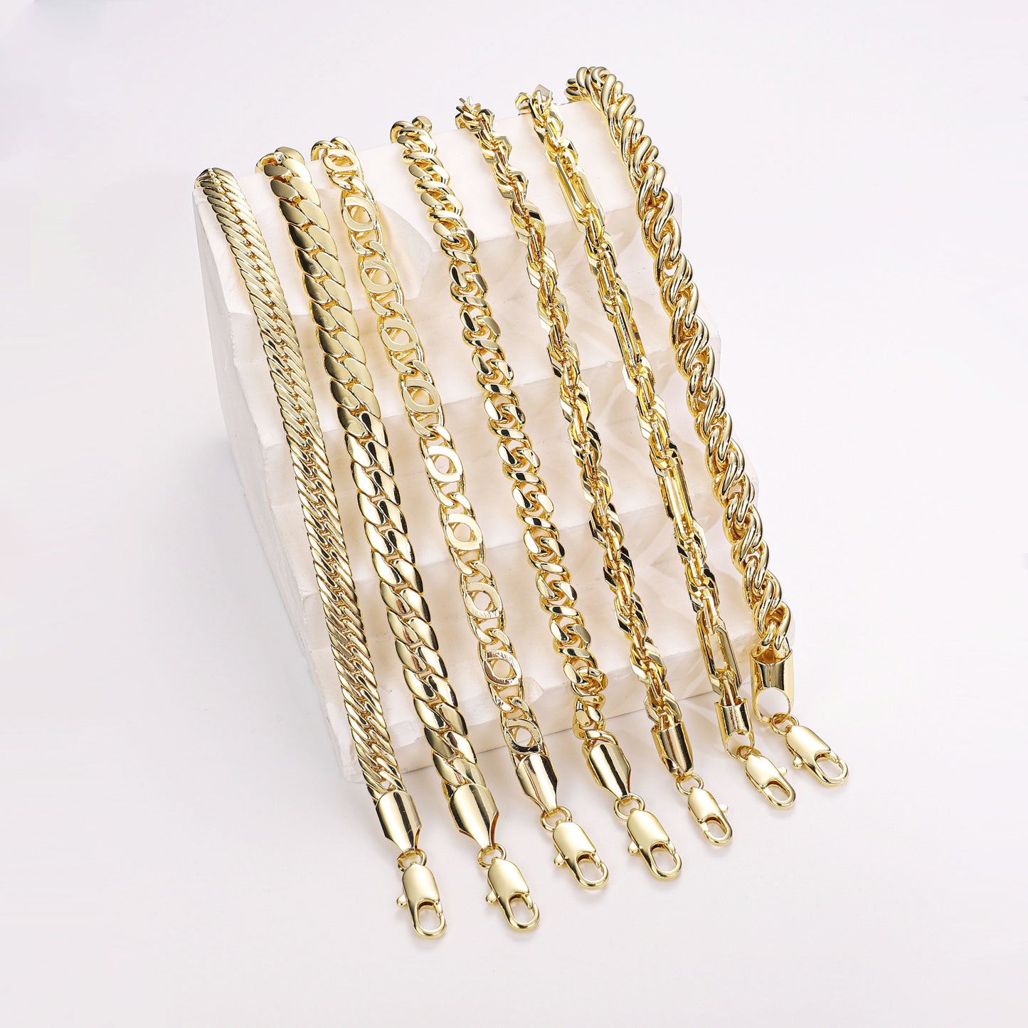 Pink Fancy Jewelry 14K Gold-plated copper cubic zirconia setting Wholesale bracelets