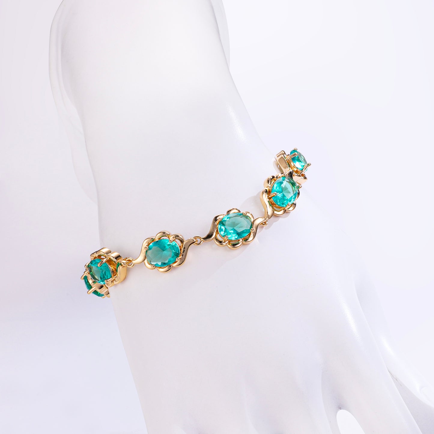 PinkFancy Jewelry 18K Gold-plated copper cubic zirconia setting wholesale bracelet