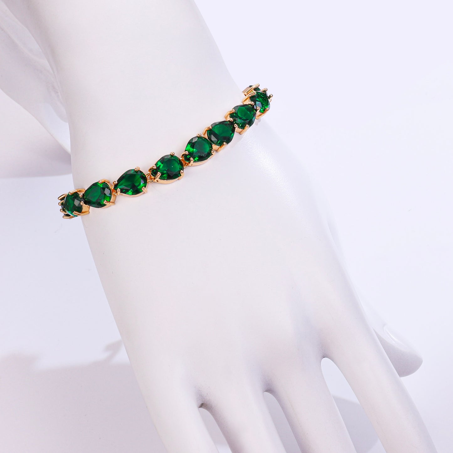 PinkFancy Jewelry 18K Gold-plated copper cubic zirconia setting wholesale bracelet