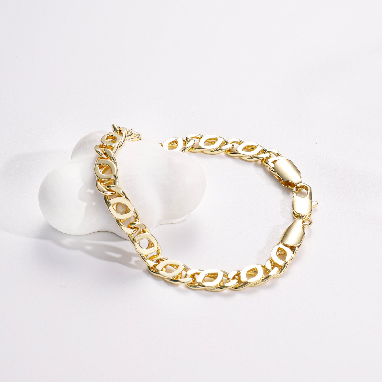 Pink Fancy Jewelry 14K Gold-plated copper cubic zirconia setting Wholesale bracelets