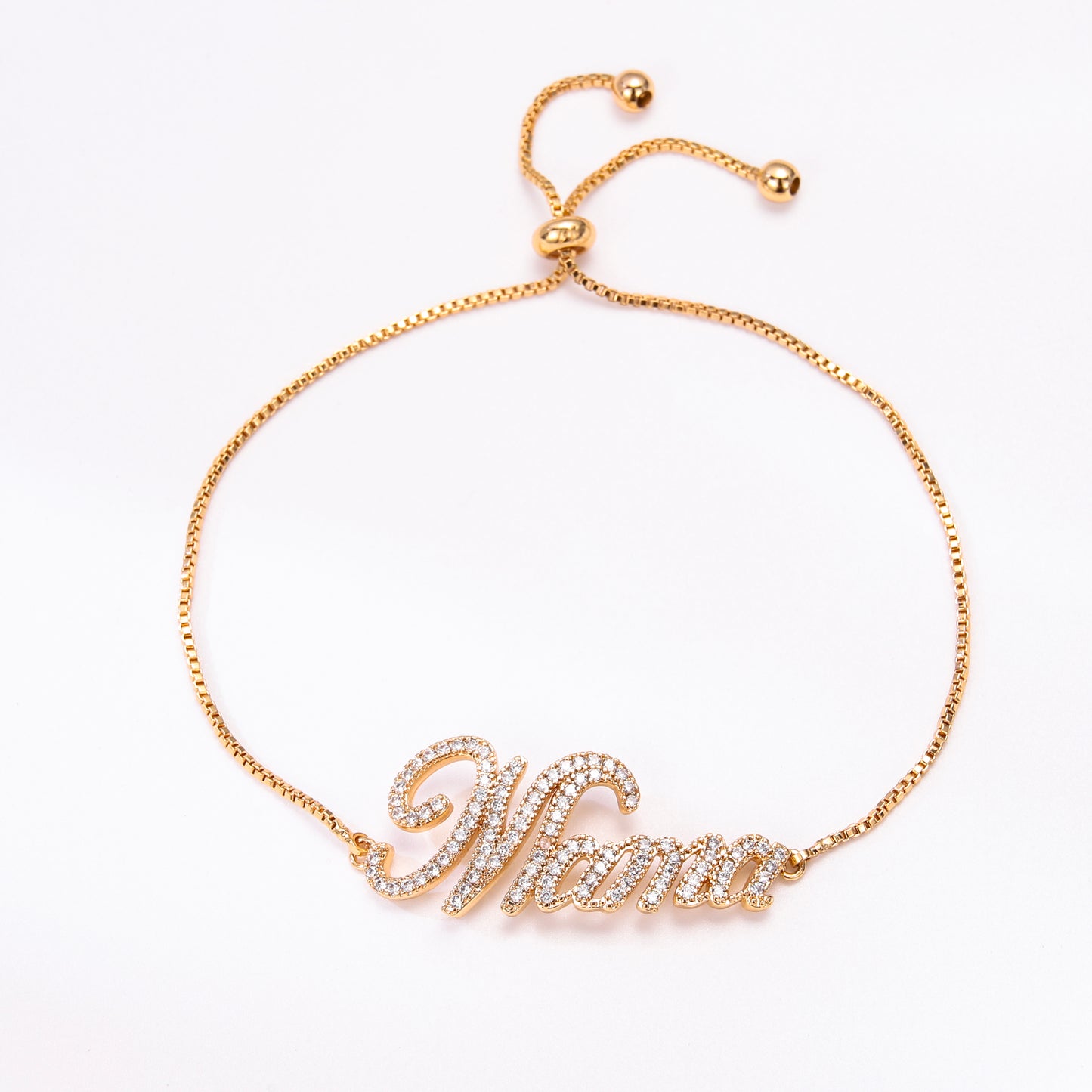 PinkFancy Jewelry 18K Gold-plated copper color cubic zirconia setting wholesale mom bracelet