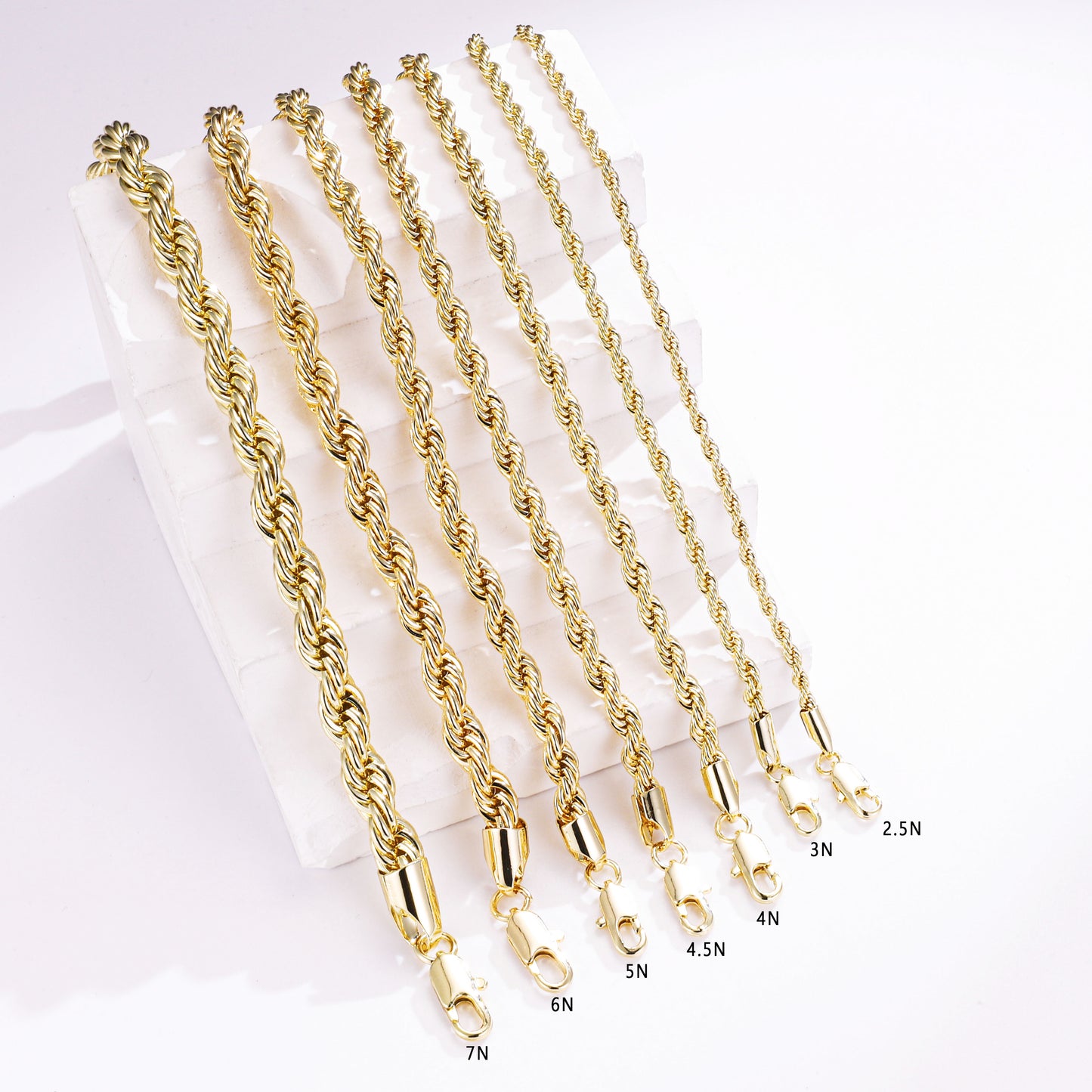 PinkFancy Jewelry 14K Gold-plated copper Rope Chain wholesale bracelet