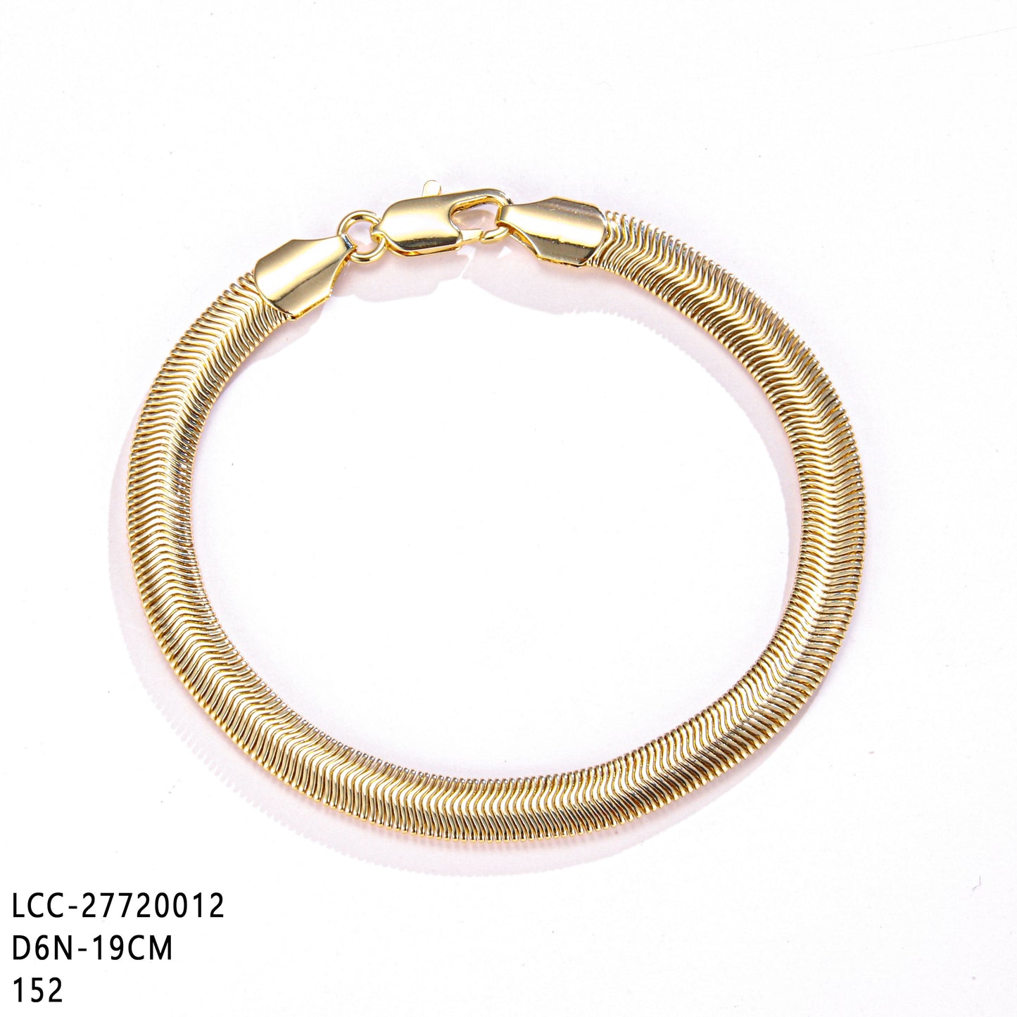 PinkFancy Jewelry 14K Gold-plated copper flat snake bone chain wholesale bracelet