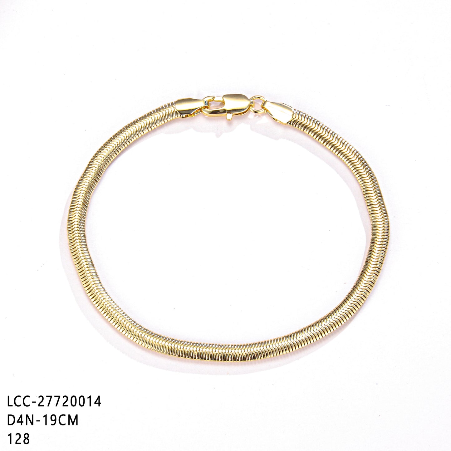 PinkFancy Jewelry 14K Gold-plated copper flat snake bone chain wholesale bracelet