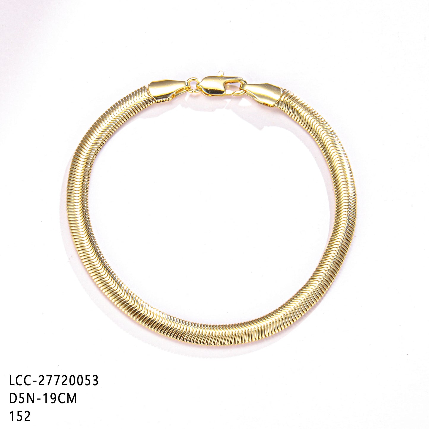 PinkFancy Jewelry 14K Gold-plated copper flat snake bone chain wholesale bracelet