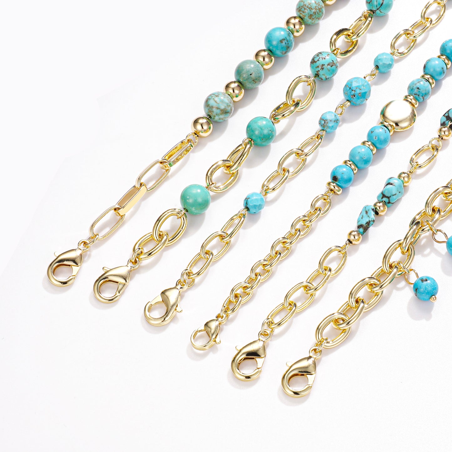 PinkFancy Jewelry 14K Gold-plated copper Beaded Turquoise wholesale bracelet