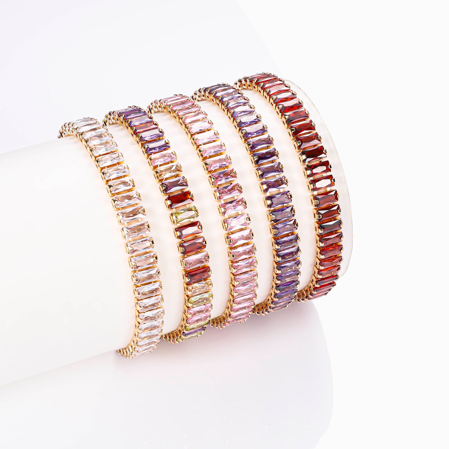 PinkFancy Jewelry 18K Gold-plated copper color cubic zirconia setting wholesale bracelet