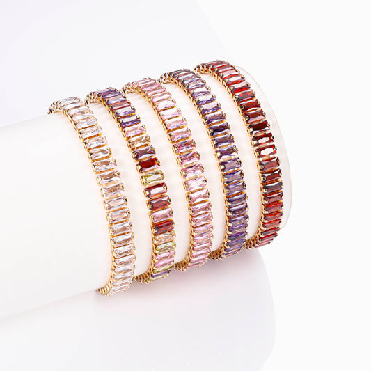 PinkFancy Jewelry 18K Gold-plated copper color cubic zirconia setting wholesale bracelet