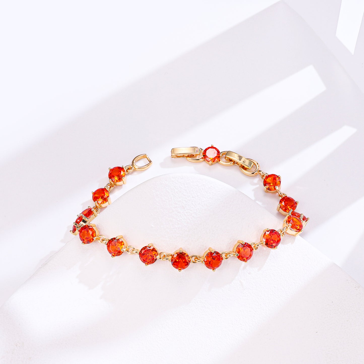 PinkFancy Jewelry 18K Gold-plated copper color cubic zirconia setting wholesale bracelet