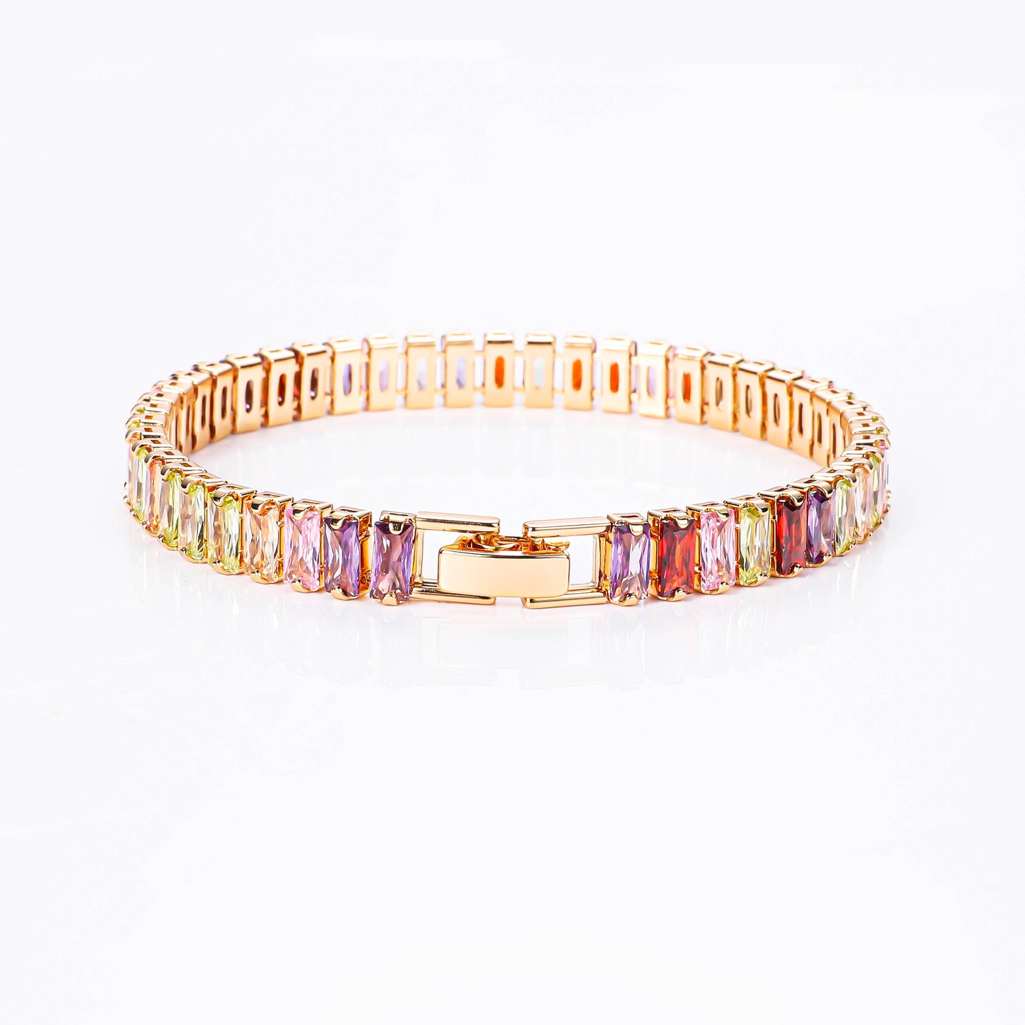 PinkFancy Jewelry 18K Gold-plated copper color cubic zirconia setting wholesale bracelet