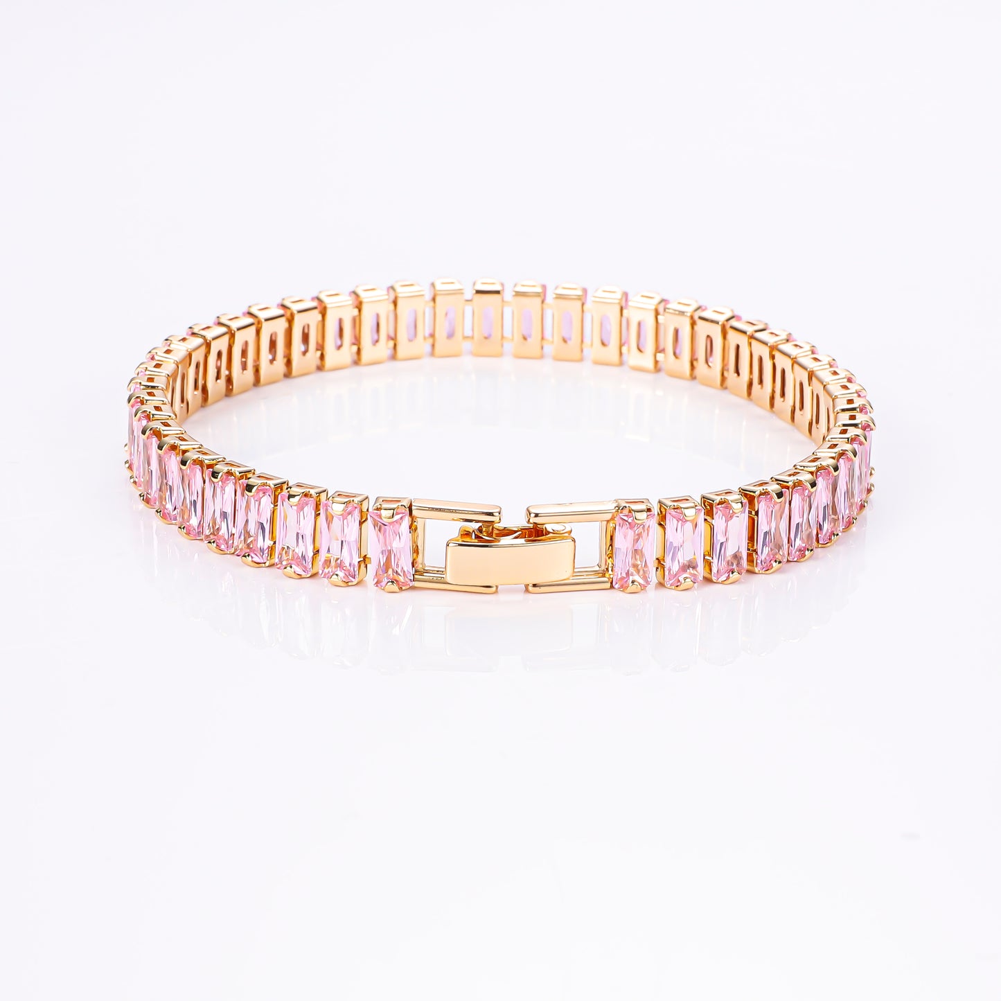 PinkFancy Jewelry 18K Gold-plated copper color cubic zirconia setting wholesale bracelet