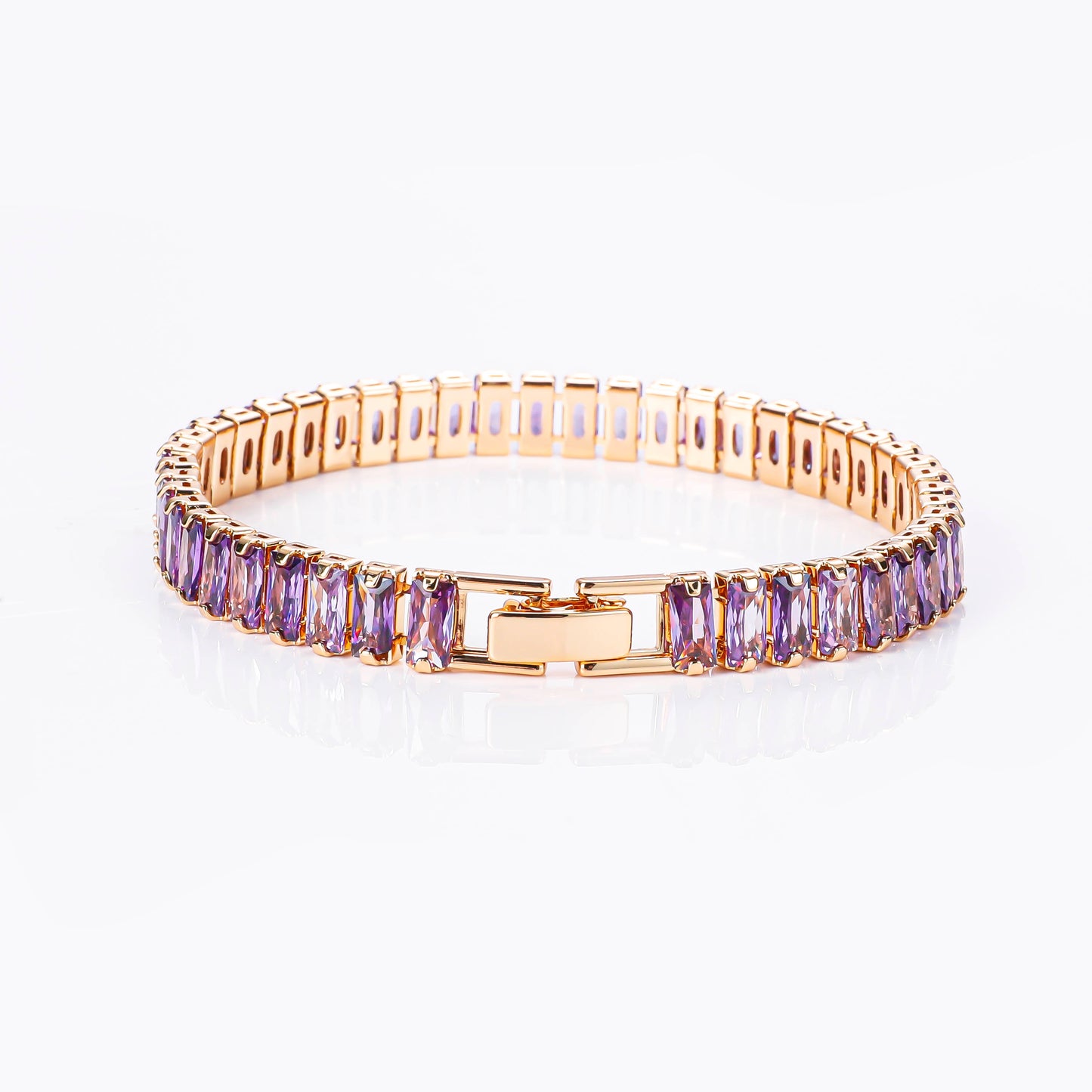 PinkFancy Jewelry 18K Gold-plated copper color cubic zirconia setting wholesale bracelet