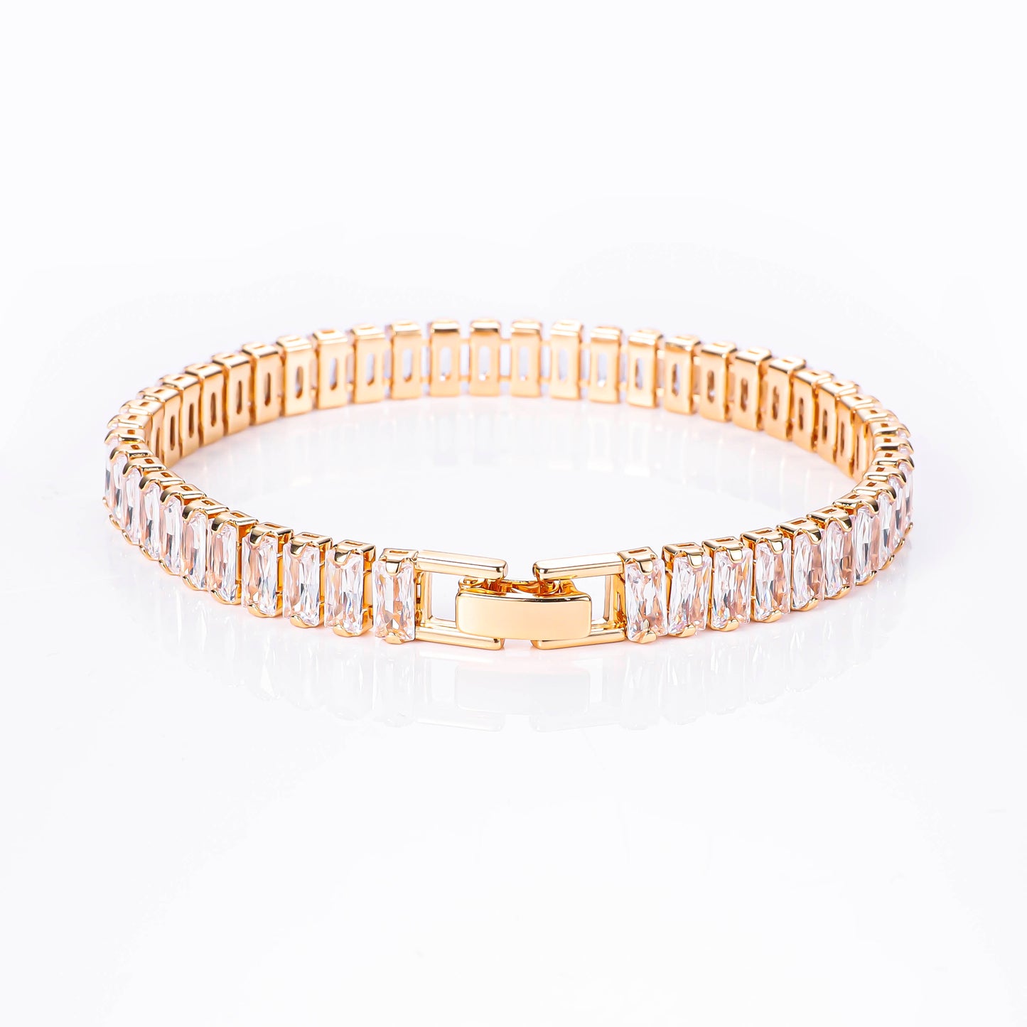 PinkFancy Jewelry 18K Gold-plated copper color cubic zirconia setting wholesale bracelet
