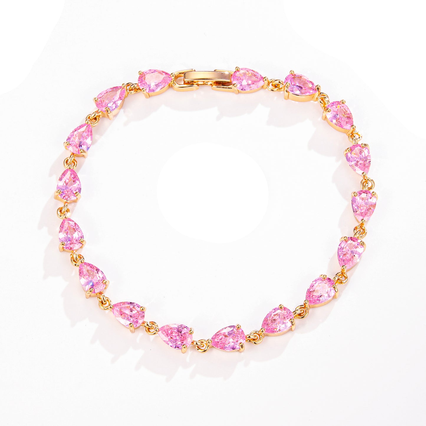PinkFancy Jewelry 18K Gold-plated copper color cubic zirconia setting wholesale bracelet