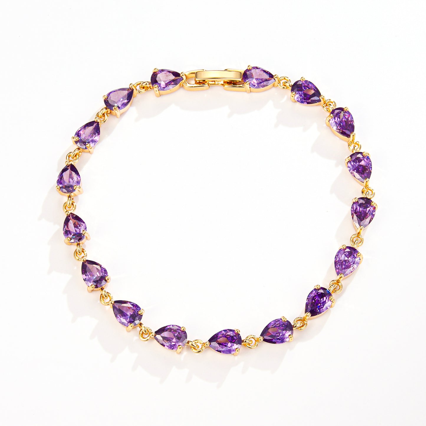 PinkFancy Jewelry 18K Gold-plated copper color cubic zirconia setting wholesale bracelet