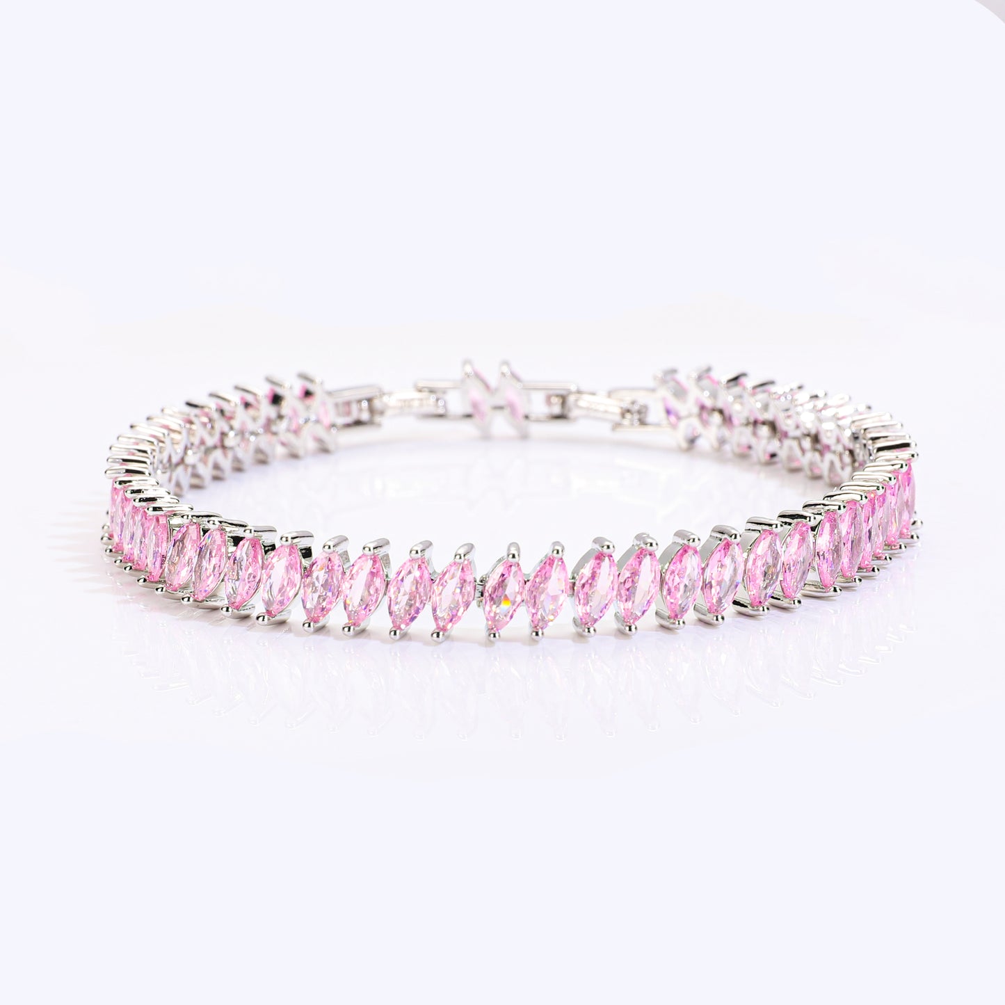 PinkFancy Jewelry platinum silver-plated copper Tennis wholesale bracelet