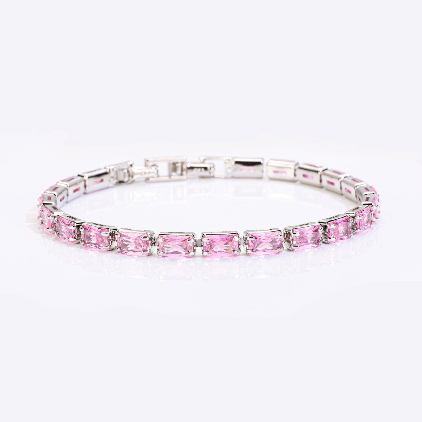 PinkFancy Jewelry platinum silver-plated copper Tennis wholesale bracelet