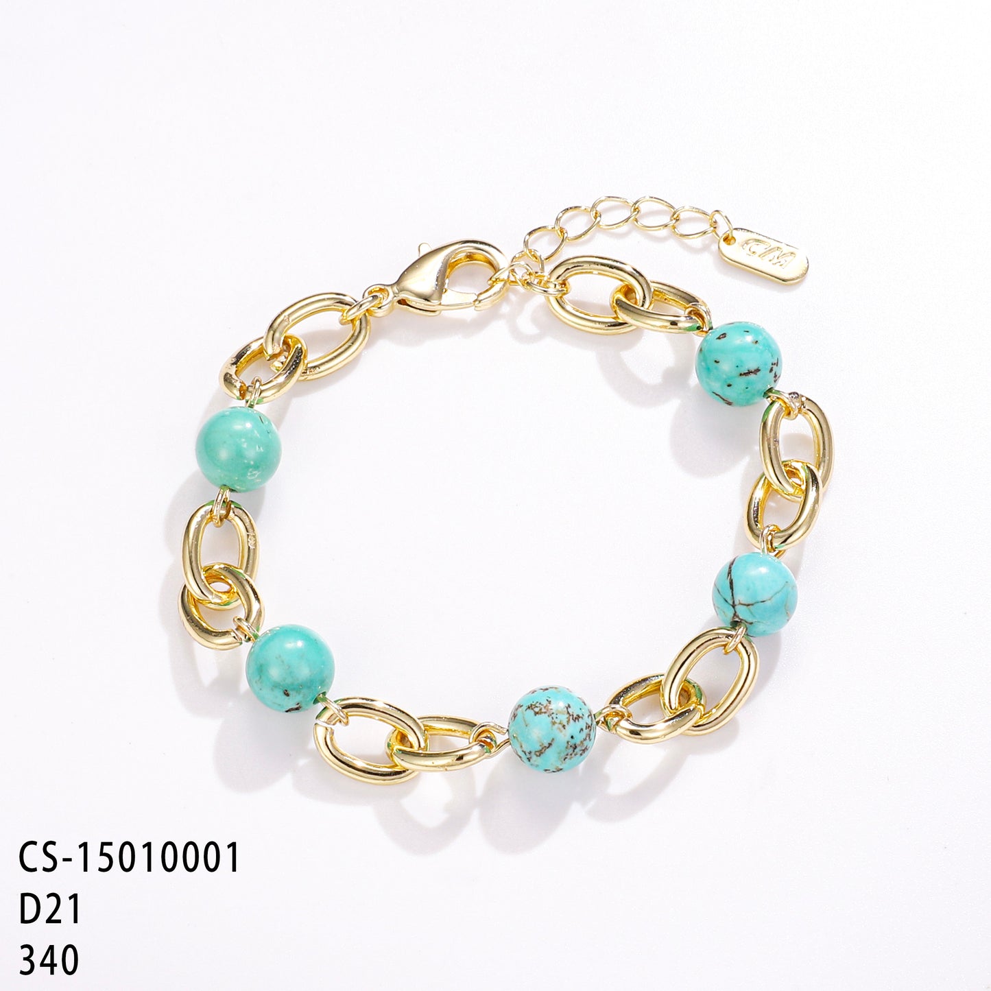 PinkFancy Jewelry 14K Gold-plated copper Beaded Turquoise wholesale bracelet