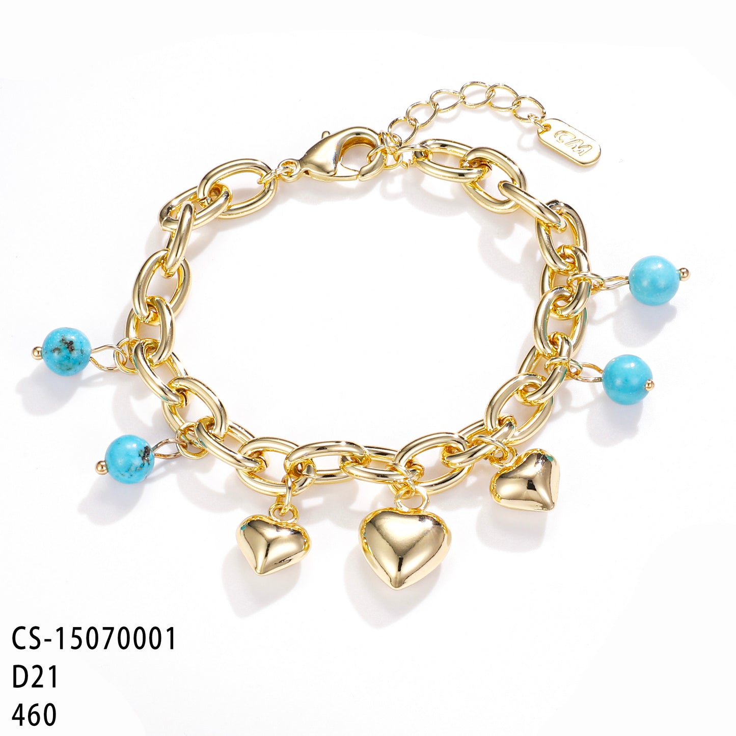 PinkFancy Jewelry 14K Gold-plated copper Beaded Turquoise wholesale bracelet