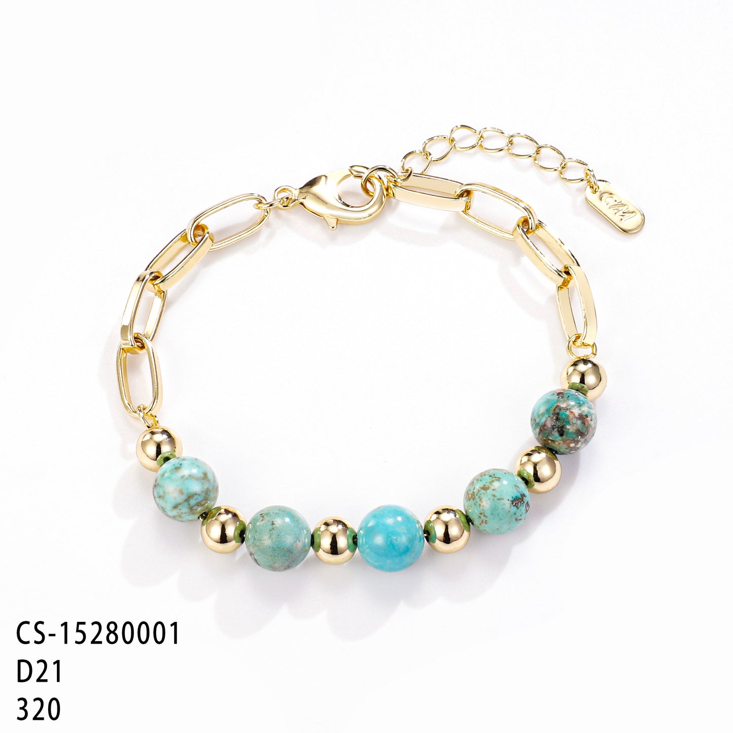 PinkFancy Jewelry 14K Gold-plated copper Beaded Turquoise wholesale bracelet