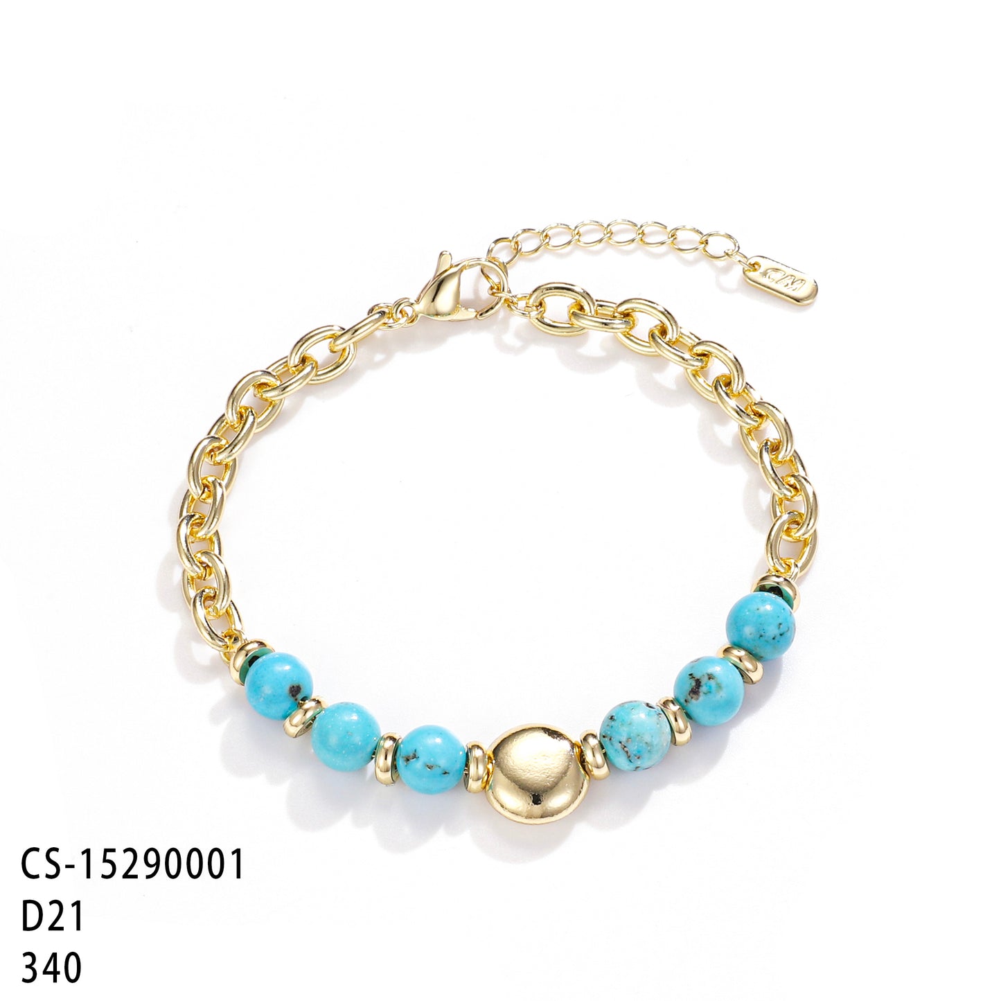 PinkFancy Jewelry 14K Gold-plated copper Beaded Turquoise wholesale bracelet